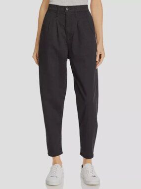 Levi’s Womens Pleated Balloon Leg Ankle Pants Black High Rise Tapered Size 27x28